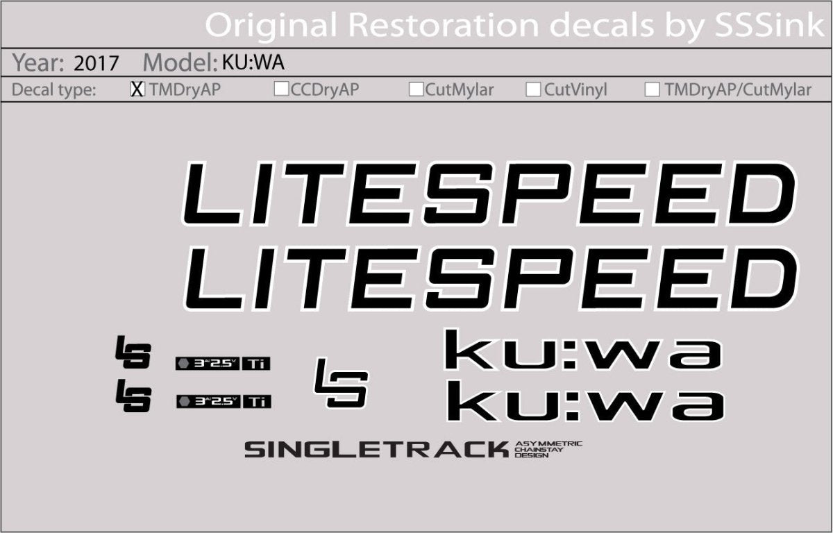 Titanium 2017 KU - WA DECAL SET - Litespeed Bicycles