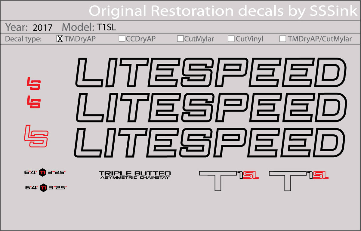 2017 T1SL DECAL SET
