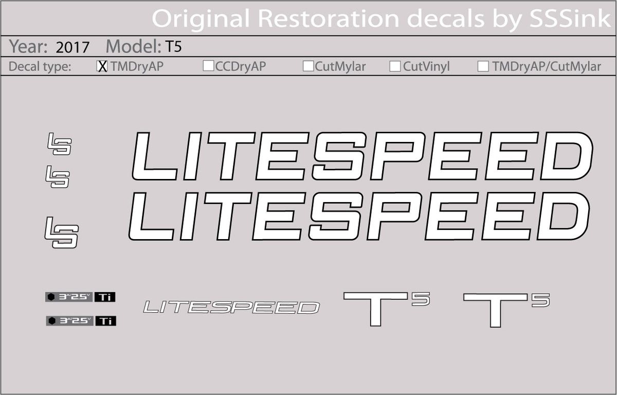 2017 T5 DECAL SET