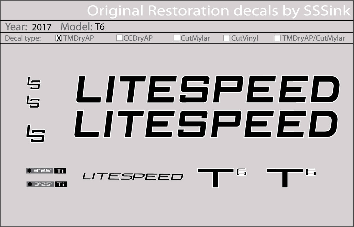 2017 T6 DECAL SET