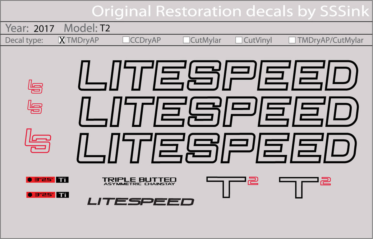 2017 T2 DECAL SET