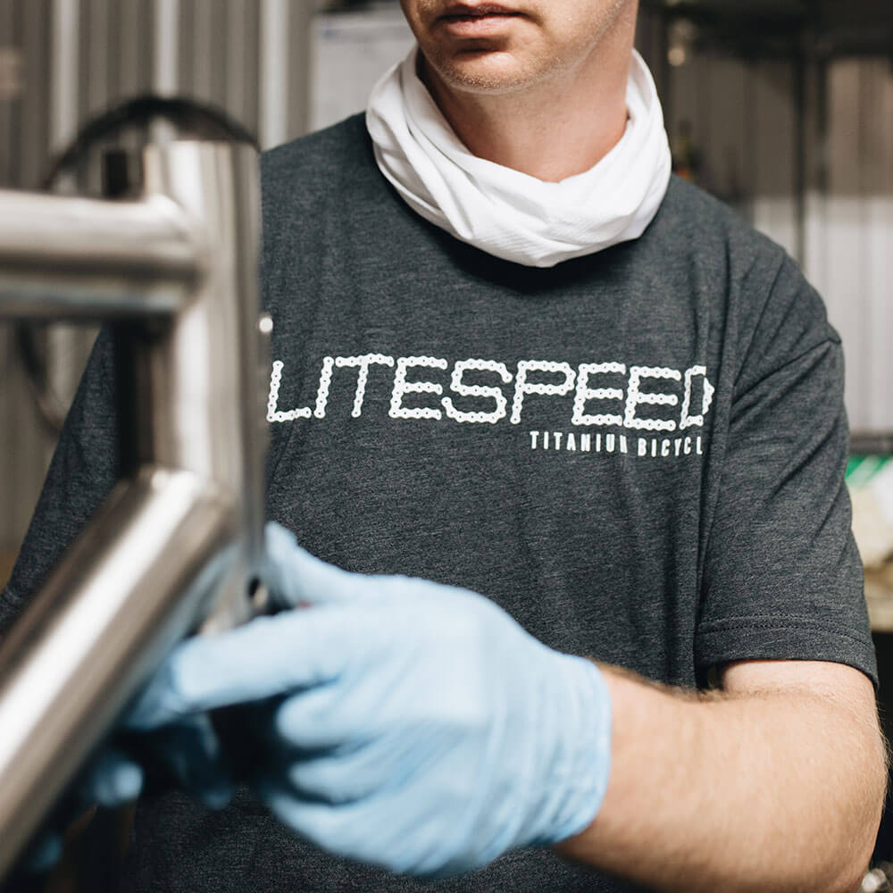 Titanium Unisex Dark Grey Litespeed T-Shirt - Litespeed Bicycles